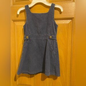 Stylish Blue Corduroy Kids Casual Dress